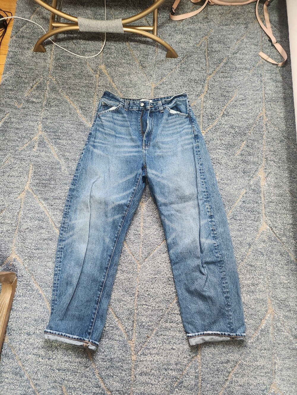 madewell curvy balloon jean 28 medium wash